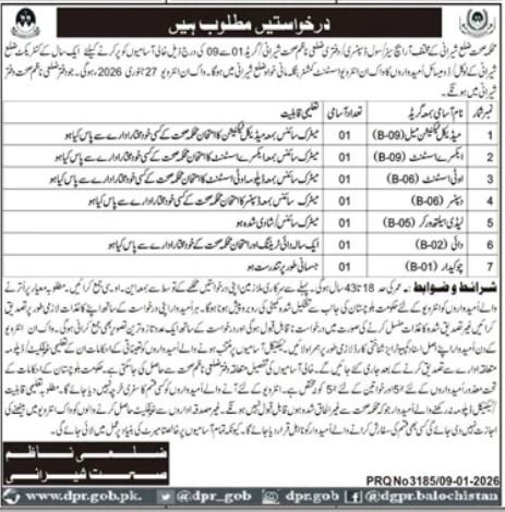 DPR Balochistan Jobs 2026 advertisement for government vacancies